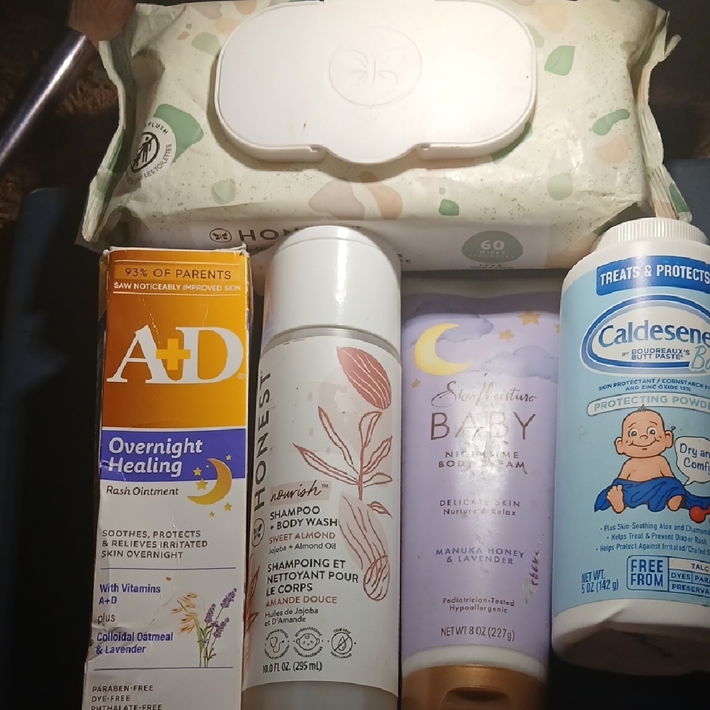 MISC BABY PRODUCTS HONEST WIPES/SHAMPOO A+D SHEA BODY CREAM POWDER